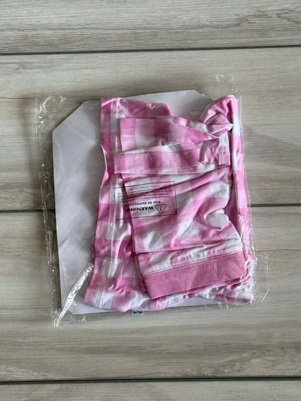 Little Sleepies Pajama Short Set Pink Check 12-18 months NWT